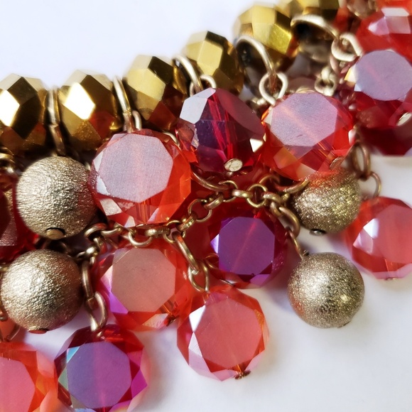 Vintage Faceted Glass Bead Bib Choker - Picture 3 of 5